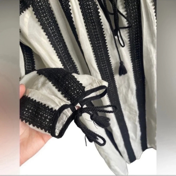 J.CREW Tie Neck Bow & Tie Traditional Romanian Style Dress Size Medium - Picture 7 of 14